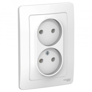 Розетка Schneider Electric BLANCA 2х-мест. С/У 16А/250В БЕЛЫЙ