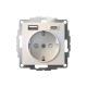 ATLASDESIGN РОЗЕТКА 16А c 2 USB A+C, 5В/2,4А/3,0А, 2х5В/1,5А, механизм, ЖЕМЧУГ