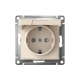 ATLASDESIGN РОЗЕТКА с заземлением со шторками с крышкой,16А,IP20, мех.,быстрозажим. клем., БЕЖЕВЫЙ