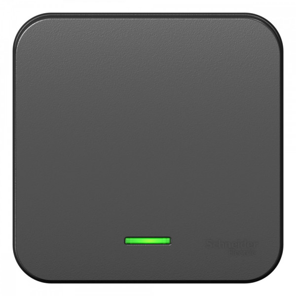 Переключатель Schneider Electric BLANCA 1-клав. с подсветкой О/У 10АХ/250B АНТРАЦИТ