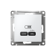 ATLASDESIGN USB РОЗЕТКА тип-С 65Вт высокоскор.заряд. QC, PD, механизм, БЕЛЫЙ