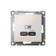 ATLASDESIGN USB РОЗЕТКА тип-С 65Вт высокоскор.заряд. QC, PD, механизм, ЖЕМЧУГ