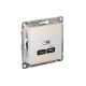 ATLASDESIGN USB РОЗЕТКА тип-С 65Вт высокоскор.заряд. QC, PD, механизм, ЖЕМЧУГ