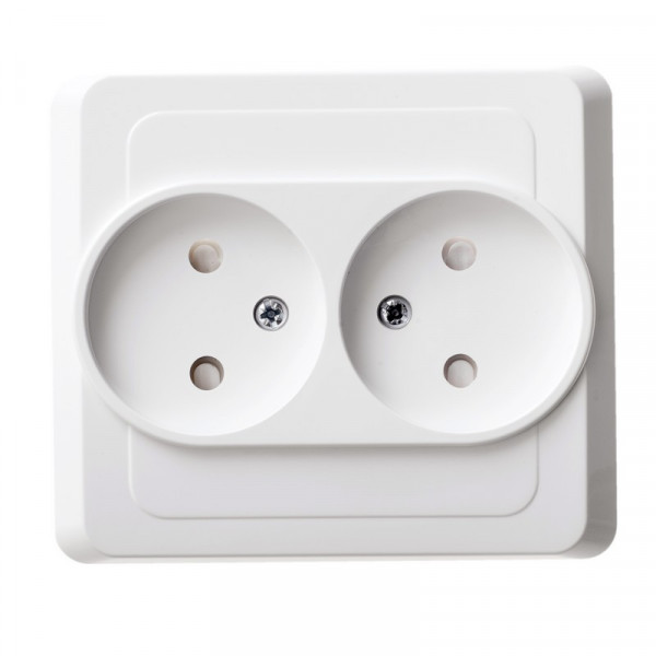 Розетка Schneider Electric ЭТЮД 2х-мест. С/У со шт. 16А/250В БЕЛЫЙ