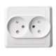 Розетка Schneider Electric ЭТЮД 2х-мест. С/У со шт. 16А/250В БЕЛЫЙ