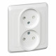 Розетка Schneider Electric ЭТЮД 2х-мест. С/У со шт. 16А/250В БЕЛЫЙ