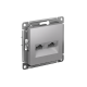ATLASDESIGN РОЗЕТКА двойная компьютерная RJ45+RJ45 кат. 5e, механизм, АЛЮМИНИЙ