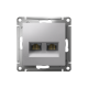 ATLASDESIGN РОЗЕТКА двойная компьютерная RJ45+RJ45 кат. 5e, механизм, АЛЮМИНИЙ