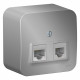 Блок розеток Schneider Electric BLANCA комп. RJ45 + телеф. RJ11 О/У АЛЮМИНИЙ