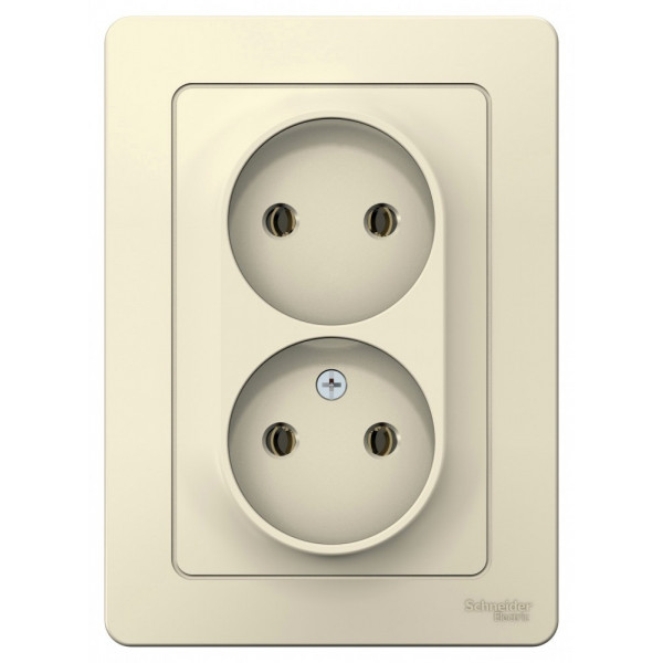 Розетка Schneider Electric BLANCA 2х-мест. С/У 16А/250В МОЛОЧНЫЙ