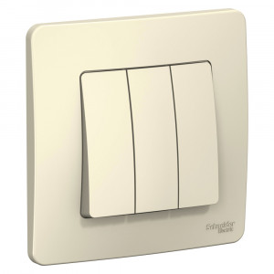 Выключатель Schneider Electric BLANCA 3х-клав. с подсвет. С/У 10АХ/250B МОЛОЧНЫЙ
