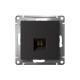 ATLASDESIGN РОЗЕТКА компьютерная RJ45 кат. 6A, механизм, КАРБОН