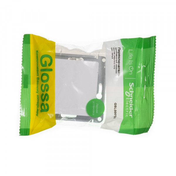 GLOSSA 1-клавишный ПЕРЕКЛЮЧАТЕЛЬ, сх.6, 10АХ, механизм, БЕЛЫЙ