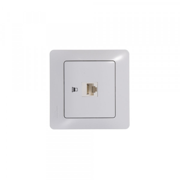 GLOSSA РОЗЕТКА компьютерная RJ45 кат. 5e, механизм, БЕЛЫЙ