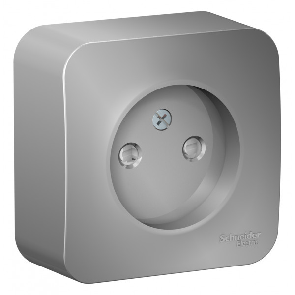 Розетка Schneider Electric BLANCA 1-мест. О/У со шторками 16А/250В АЛЮМИНИЙ