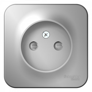 Розетка Schneider Electric BLANCA 1-мест. О/У со шторками 16А/250В АЛЮМИНИЙ