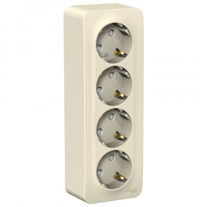 Розетка Schneider Electric BLANCA 3х-мест. заземл.+шторки О/У 16А/250В МОЛОЧНЫЙ
