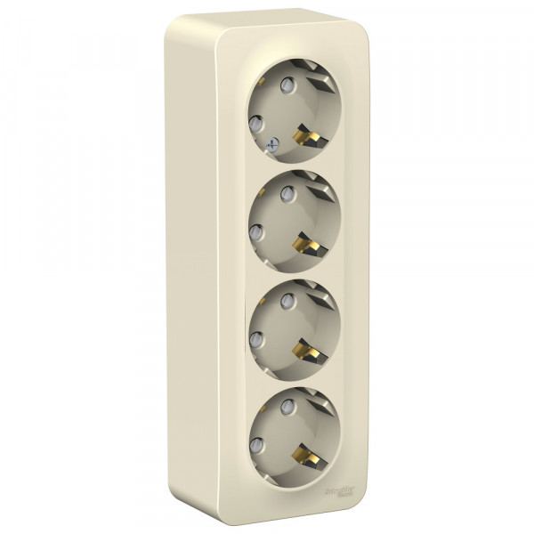 Розетка Schneider Electric BLANCA 3х-мест. заземл.+шторки О/У 16А/250В МОЛОЧНЫЙ