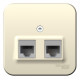 Комп. розетка Schneider Electric BLANCA 2х-мест. RJ45 кат.5e О/У МОЛОЧНЫЙ
