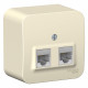 Комп. розетка Schneider Electric BLANCA 2х-мест. RJ45 кат.5e О/У МОЛОЧНЫЙ