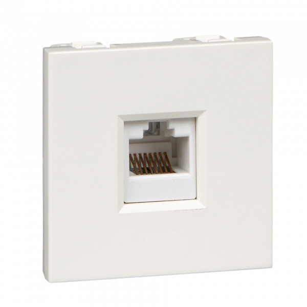 W45 РОЗЕТКА компьютерная 1хRJ45 кат. 5е UTP, 2 модуля (45х45 мм) БЕЛАЯ RAL9010