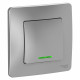 Выключатель Schneider Electric BLANCA 1-клав. с подсвет. С/У 10АХ/250B АЛЮМИНИЙ