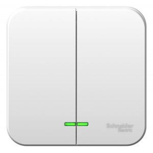 Выключатель Schneider Electric BLANCA 2х-клав. с подсветкой О/У 10А/250B БЕЛЫЙ