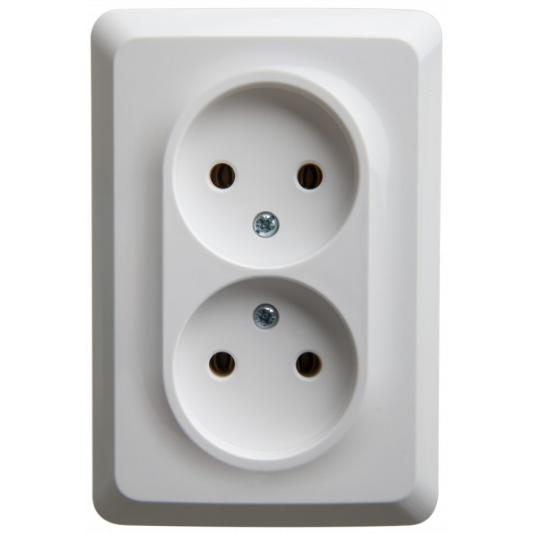 Розетка Schneider Electric ЭТЮД 2х-мест. С/У 16А/250В БЕЛЫЙ