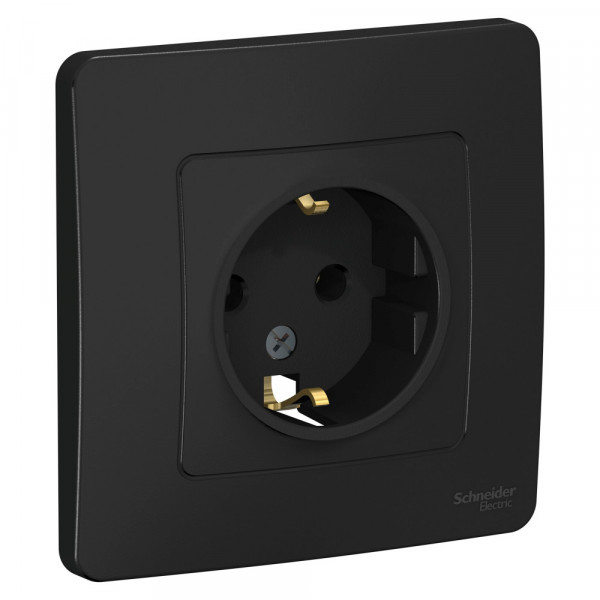 Розетка Schneider Electric BLANCA 1-мест. с заземл. С/У 16А/250В АНТРАЦИТ