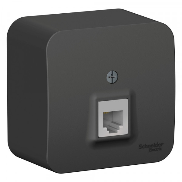 Розетка Schneider Electric BLANCA телефонная RJ11 О/У АНТРАЦИТ