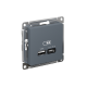 ATLASDESIGN USB РОЗЕТКА A + тип-C 45Вт высокоскор.заряд. QC, PD, механизм, ГРИФЕЛЬ