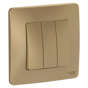 Выключатель Schneider Electric BLANCA 3х-клав. с подсвет. С/У 10АХ/250B ТИТАН