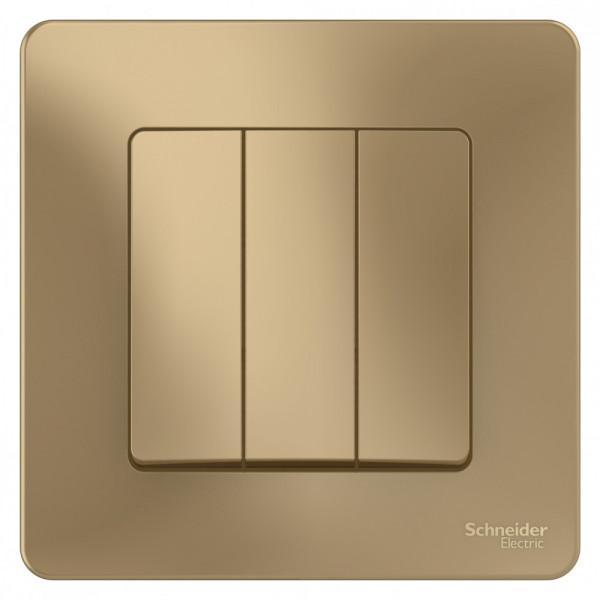 Выключатель Schneider Electric BLANCA 3х-клав. с подсвет. С/У 10АХ/250B ТИТАН