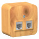 Блок розеток Schneider Electric BLANCA комп. RJ45 + телеф. RJ11 О/У ЯСЕНЬ