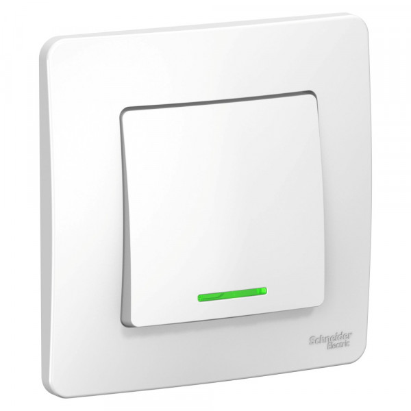 Выключатель Schneider Electric BLANCA 1-клав. с подсвет. С/У 6А/250B БЕЛЫЙ