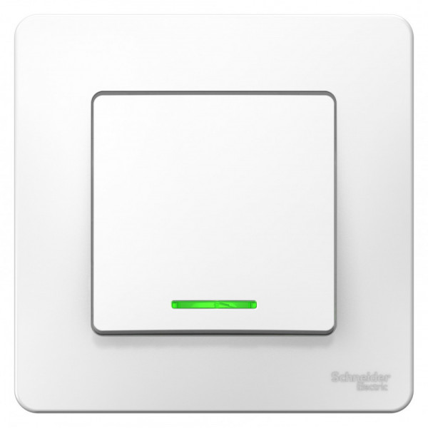Выключатель Schneider Electric BLANCA 1-клав. с подсвет. С/У 6А/250B БЕЛЫЙ