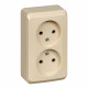 Розетка Schneider Electric ЭТЮД 2х-мест. О/У 16А/250В КРЕМОВЫЙ