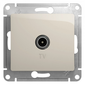 GLOSSA TV РОЗЕТКА оконечная 1дБ, механизм, МОЛОЧНЫЙ