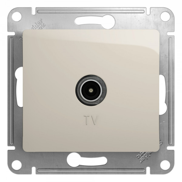 GLOSSA TV РОЗЕТКА оконечная 1дБ, механизм, МОЛОЧНЫЙ