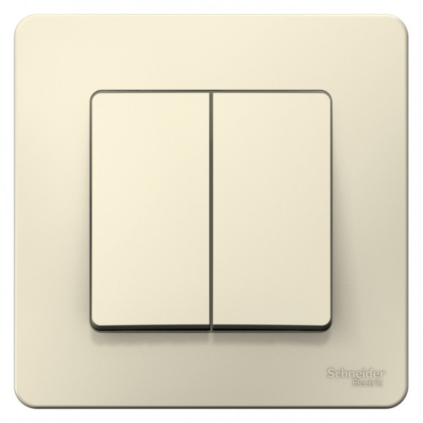 Переключатель Schneider Electric BLANCA 2х-клав. с подсвет. С/У 10АХ/250B МОЛОЧНЫЙ