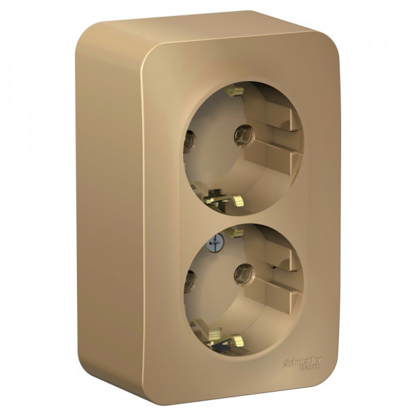 Розетка Schneider Electric BLANCA 2х-мест. с заземлением О/У 16А/250В ТИТАН
