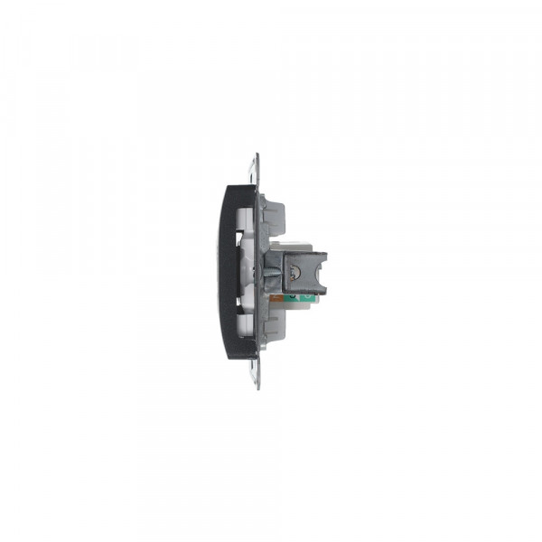 GLOSSA РОЗЕТКА компьютерная RJ45 кат. 5e, механизм, АНТРАЦИТ