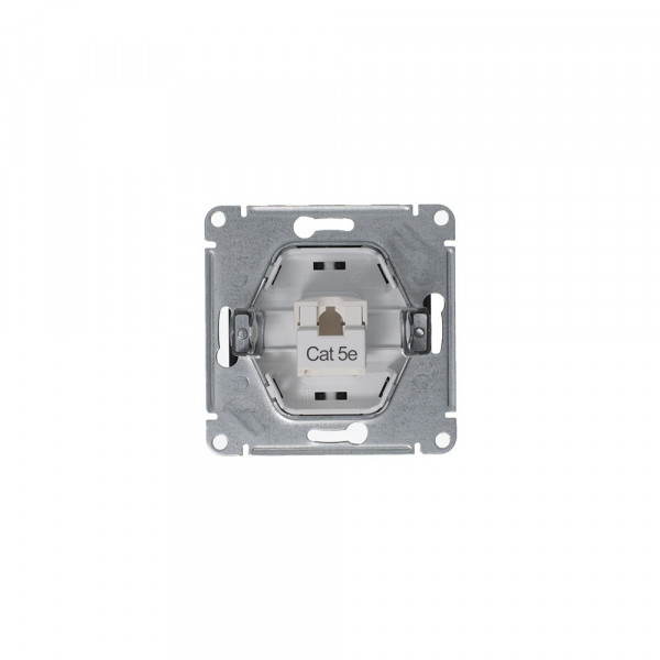 GLOSSA РОЗЕТКА компьютерная RJ45 кат. 5e, механизм, АНТРАЦИТ