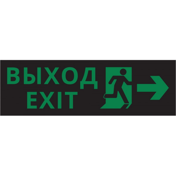 Пиктограмма ДСО-101-IP65-Н "Выход - вправо черный фон"