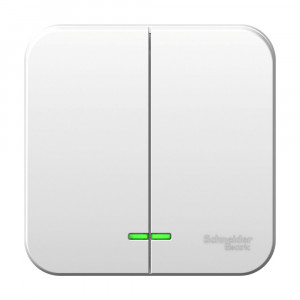 Выключатель Schneider Electric BLANCA 2х-клав. с подсветкой О/У 6А/250B БЕЛЫЙ