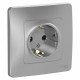 Розетка Schneider Electric BLANCA 1-мест. с заземл. С/У 16А/250В АЛЮМИНИЙ