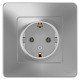 Розетка Schneider Electric BLANCA 1-мест. с заземл. С/У 16А/250В АЛЮМИНИЙ