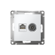 ATLASDESIGN РОЗЕТКА двойная ТВ + компьютерная RJ45 кат. 5e, механизм, БЕЛЫЙ