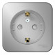 Розетка Schneider Electric BLANCA 1-мест. заземл.+шторки О/У 16А/250В АЛЮМИНИЙ