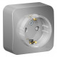 Розетка Schneider Electric BLANCA 1-мест. заземл.+шторки О/У 16А/250В АЛЮМИНИЙ